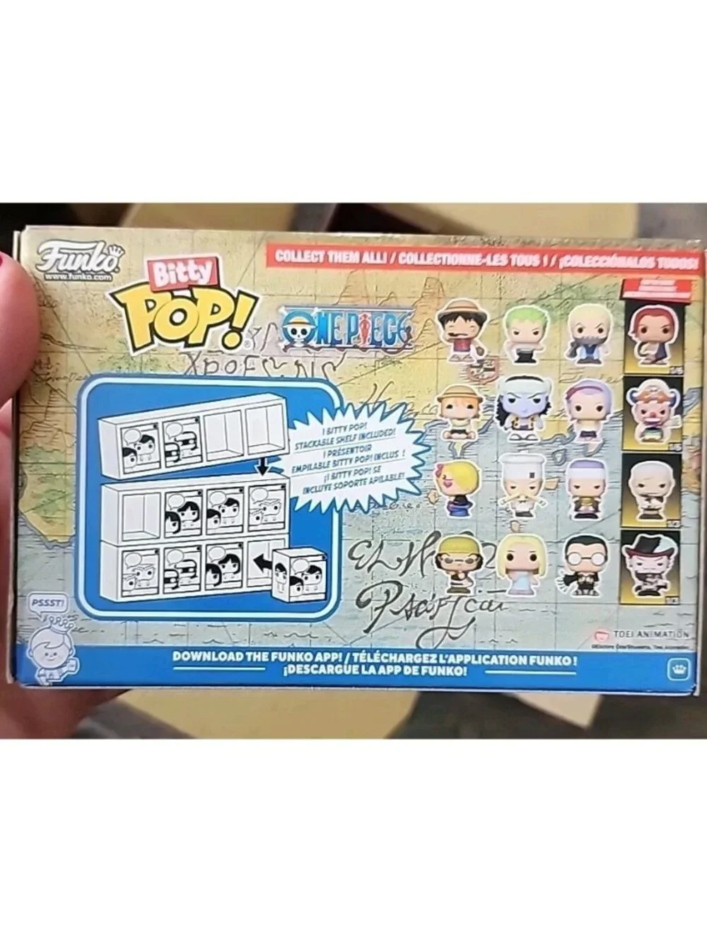 One Piece Monkey D. Luffy, Roronoa Zoa, Axe-Hand Morgan & Buggy Funko Bitty - Picture 2 of 2